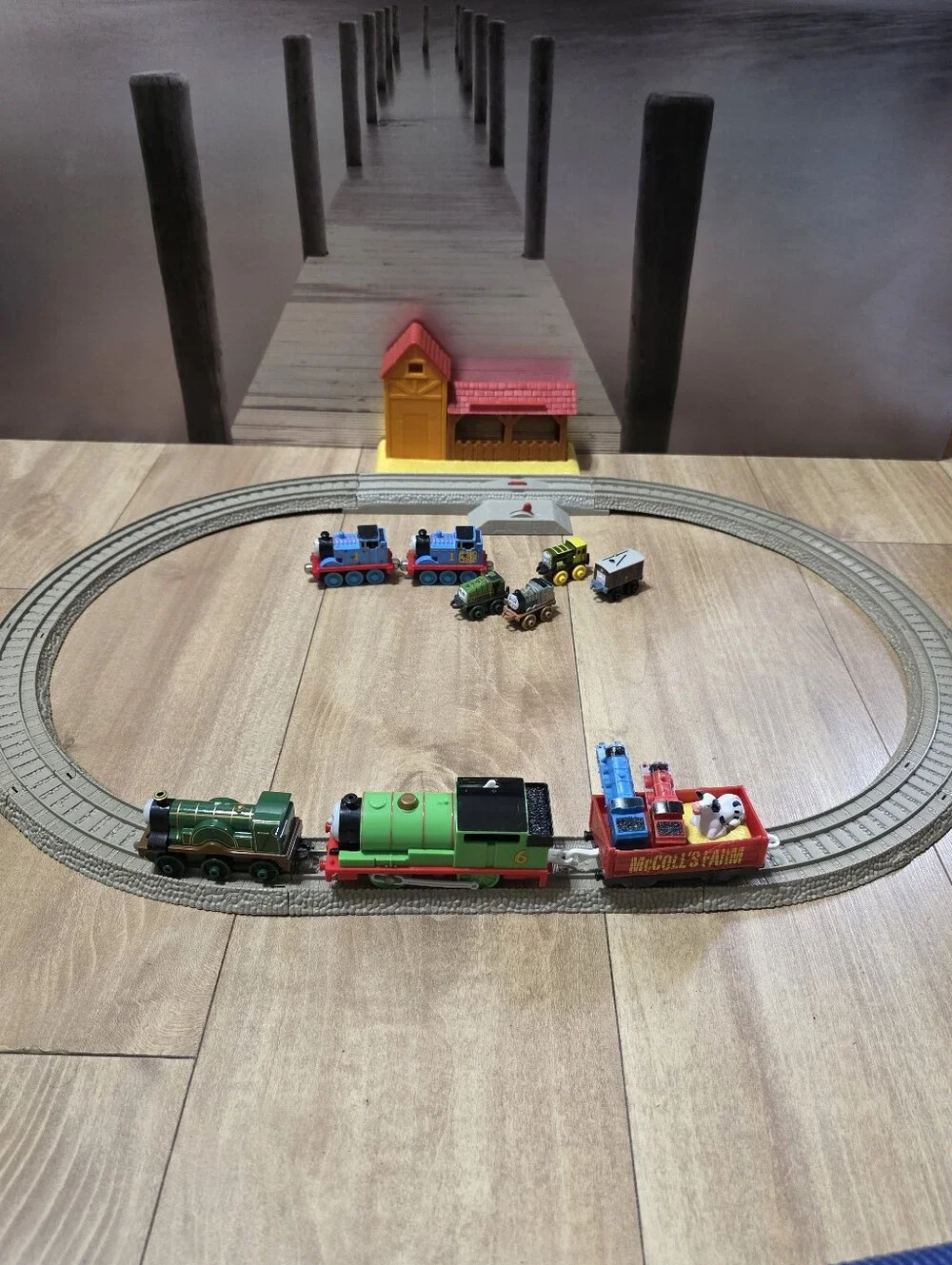 Thomas & Friends Track Set with Green Engine and Red Car